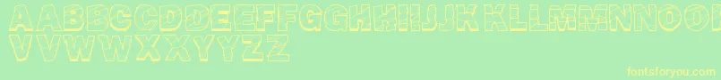 BrokenFluid Font – Yellow Fonts on Green Background