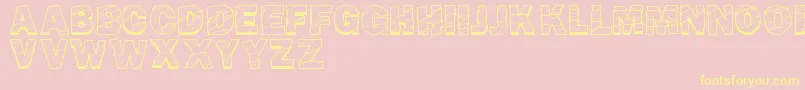 BrokenFluid-Schriftart – Gelbe Schriften auf rosa Hintergrund