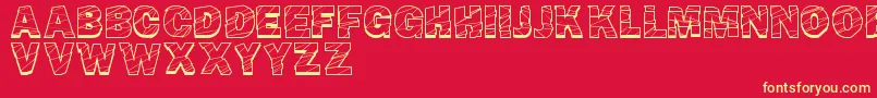 BrokenFluid Font – Yellow Fonts on Red Background