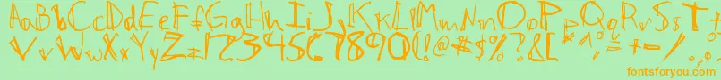 CafГ©Pop Font – Orange Fonts on Green Background