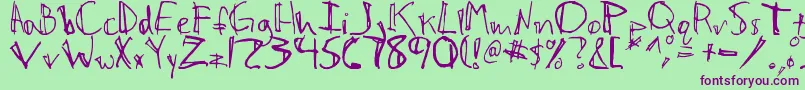 CafГ©Pop Font – Purple Fonts on Green Background