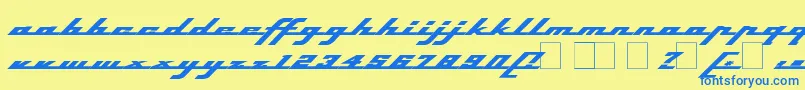 Topsh ffy Font – Blue Fonts on Yellow Background