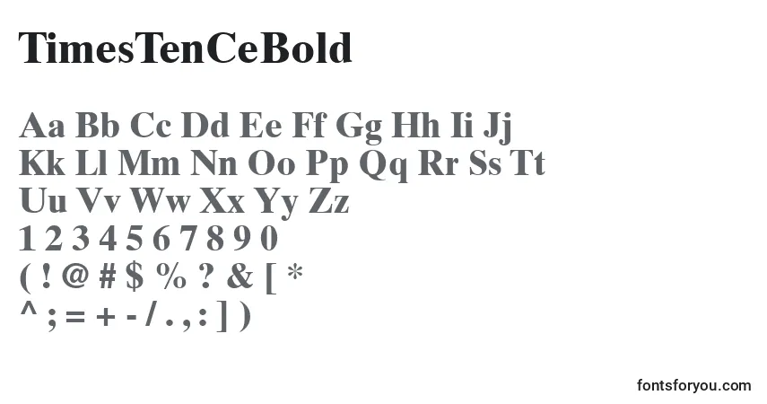 Шрифт TimesTenCeBold – алфавит, цифры, специальные символы