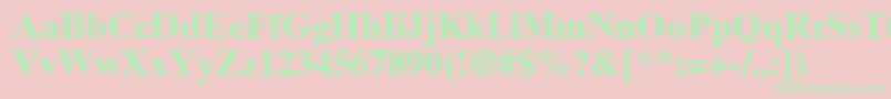 フォントTimesTenCeBold – ピンクの背景に緑の文字