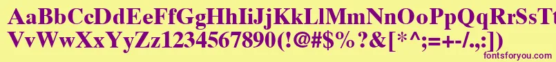 TimesTenCeBold Font – Purple Fonts on Yellow Background
