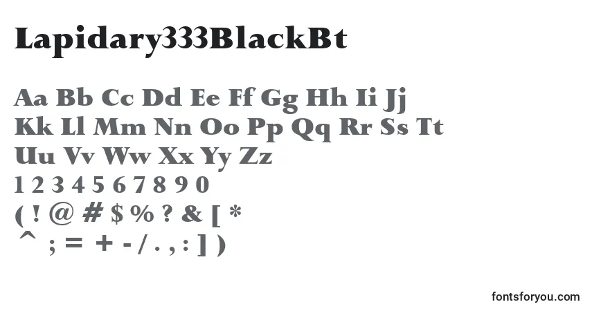 A fonte Lapidary333BlackBt – alfabeto, números, caracteres especiais
