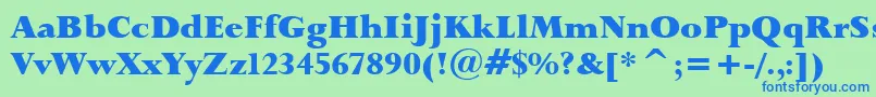 Lapidary333BlackBt Font – Blue Fonts on Green Background