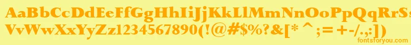 Lapidary333BlackBt Font – Orange Fonts on Yellow Background