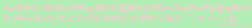 Lapidary333BlackBt Font – Pink Fonts on Green Background