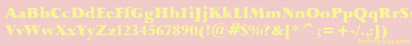 Lapidary333BlackBt Font – Yellow Fonts on Pink Background