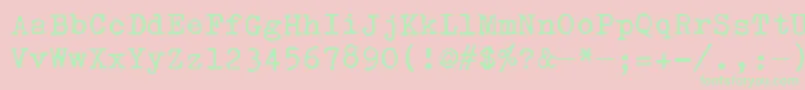 OlivettiValentine Font – Green Fonts on Pink Background