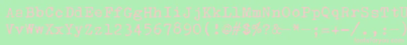 OlivettiValentine Font – Pink Fonts on Green Background