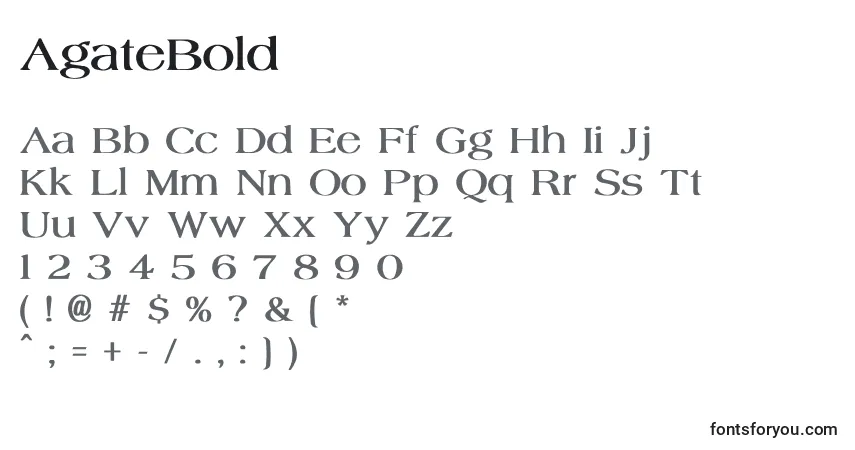 Schriftart AgateBold – Alphabet, Zahlen, spezielle Symbole