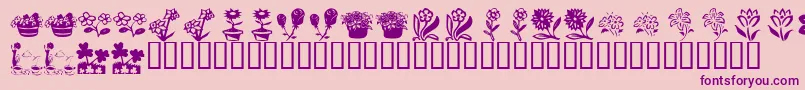 KrKatsFlowers4-Schriftart – Violette Schriften auf rosa Hintergrund