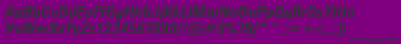 ZurichBoldCondensedItalicBt Font – Black Fonts on Purple Background