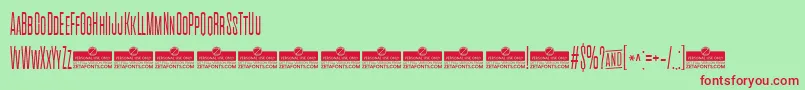 CinematograficaExtralightTrial Font – Red Fonts on Green Background