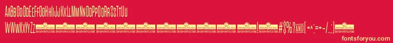 CinematograficaExtralightTrial Font – Yellow Fonts on Red Background