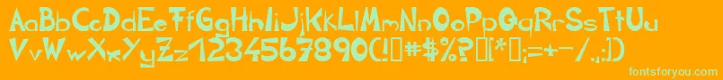 Circline Font – Green Fonts on Orange Background