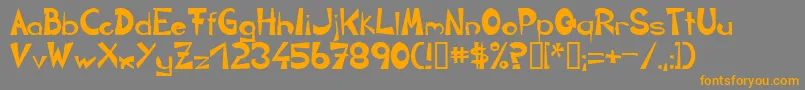 フォントCircline – オレンジの文字は灰色の背景にあります。