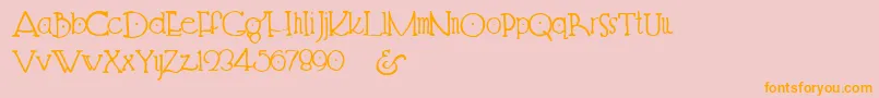 Hendershot-Schriftart – Orangefarbene Schriften auf rosa Hintergrund