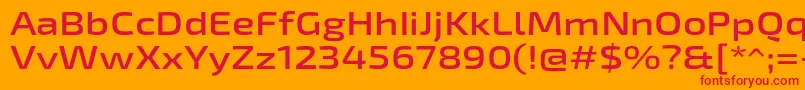Exo2Semiboldexpanded Font – Red Fonts on Orange Background