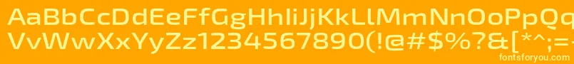 Exo2Semiboldexpanded-Schriftart – Gelbe Schriften auf orangefarbenem Hintergrund