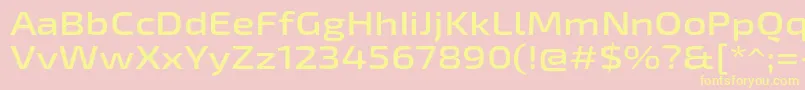 Fonte Exo2Semiboldexpanded – fontes amarelas em um fundo rosa