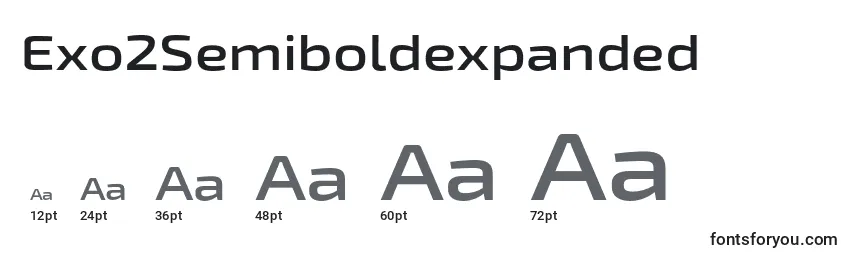 Размеры шрифта Exo2Semiboldexpanded