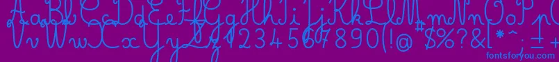 Belleallurecmgras Font – Blue Fonts on Purple Background