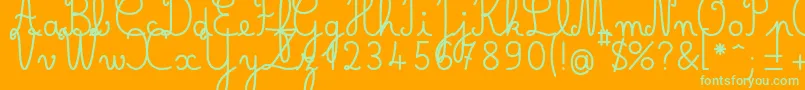 Czcionka Belleallurecmgras – zielone czcionki na pomarańczowym tle