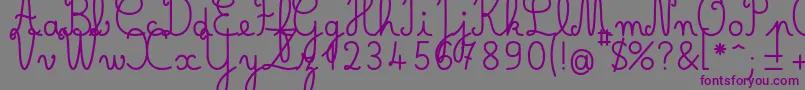 Belleallurecmgras Font – Purple Fonts on Gray Background