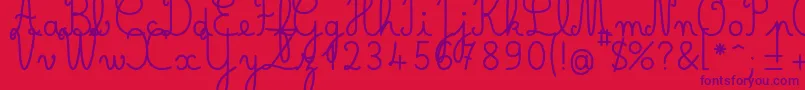 Belleallurecmgras Font – Purple Fonts on Red Background
