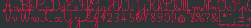 Belleallurecmgras Font – Red Fonts on Black Background