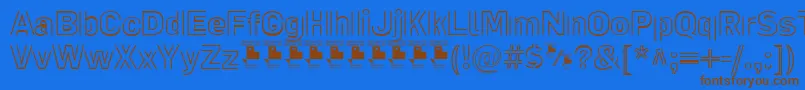 LaPejinaFontPersonalUse Font – Brown Fonts on Blue Background