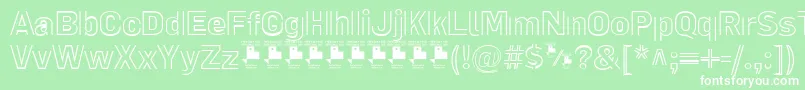 LaPejinaFontPersonalUse-fontti – valkoiset fontit vihreällä taustalla