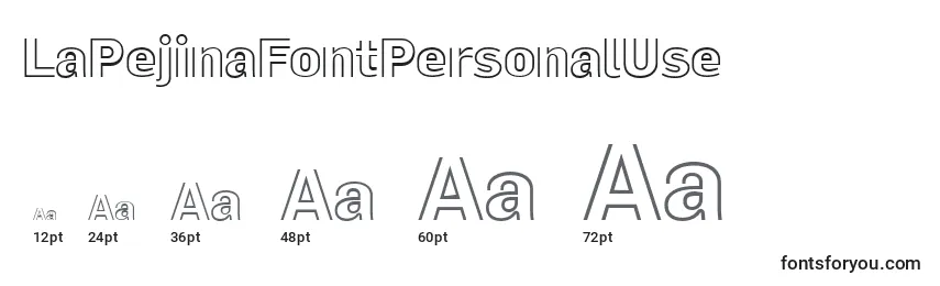 Размеры шрифта LaPejinaFontPersonalUse (102054)