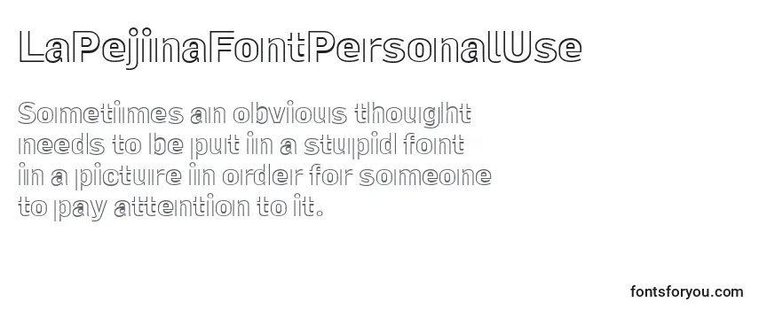 Review of the LaPejinaFontPersonalUse (102054) Font
