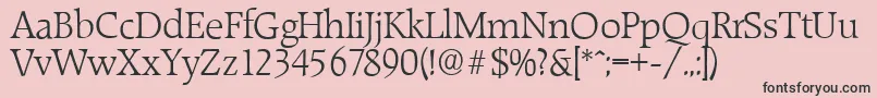 フォントRaleighserialLightRegular – ピンクの背景に黒い文字