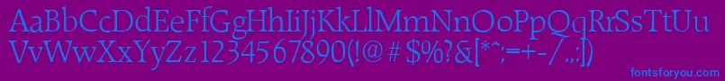 RaleighserialLightRegular Font – Blue Fonts on Purple Background