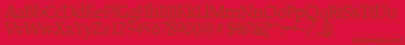 Police RaleighserialLightRegular – polices brunes sur fond rouge