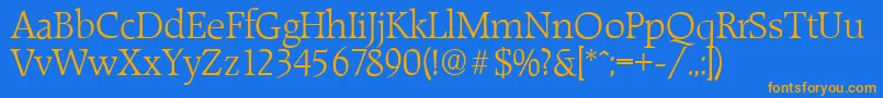RaleighserialLightRegular Font – Orange Fonts on Blue Background