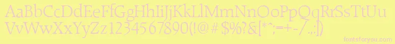 RaleighserialLightRegular Font – Pink Fonts on Yellow Background