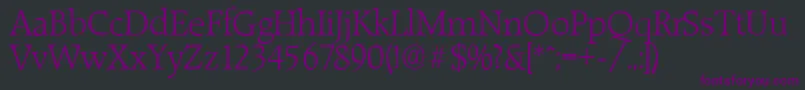 RaleighserialLightRegular Font – Purple Fonts on Black Background