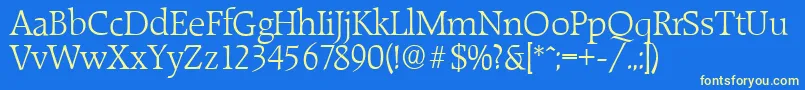 RaleighserialLightRegular Font – Yellow Fonts on Blue Background