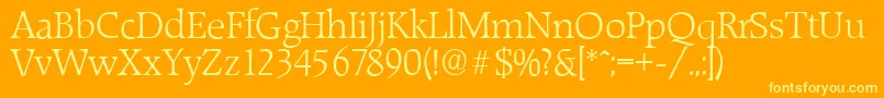 Czcionka RaleighserialLightRegular – żółte czcionki na pomarańczowym tle