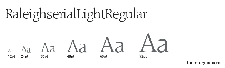 Größen der Schriftart RaleighserialLightRegular