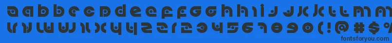 Kovacsspottitle Font – Black Fonts on Blue Background