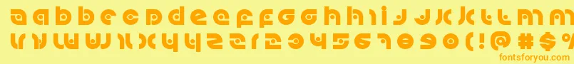Kovacsspottitle Font – Orange Fonts on Yellow Background