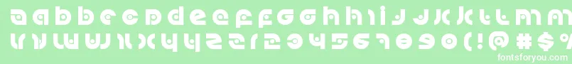 Kovacsspottitle-Schriftart – Weiße Schriften auf grünem Hintergrund