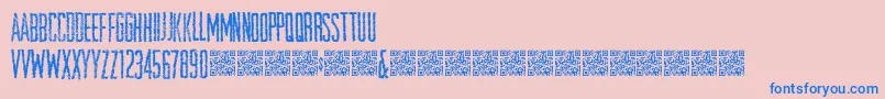 Openstore-Schriftart – Blaue Schriften auf rosa Hintergrund